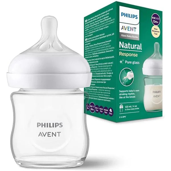 Philips Avent Natural Response Baby Glass Bottle , 120ml