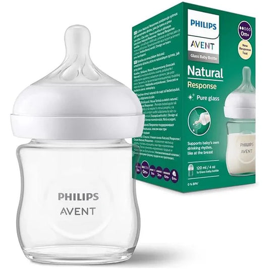 Philips Avent Natural Response Baby Glass Bottle , 120ml