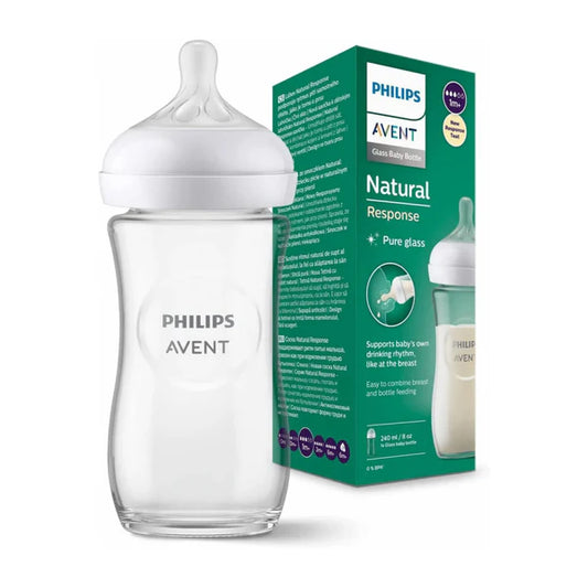 Philips Avent Natural Response Baby Glass Bottle , 240ml